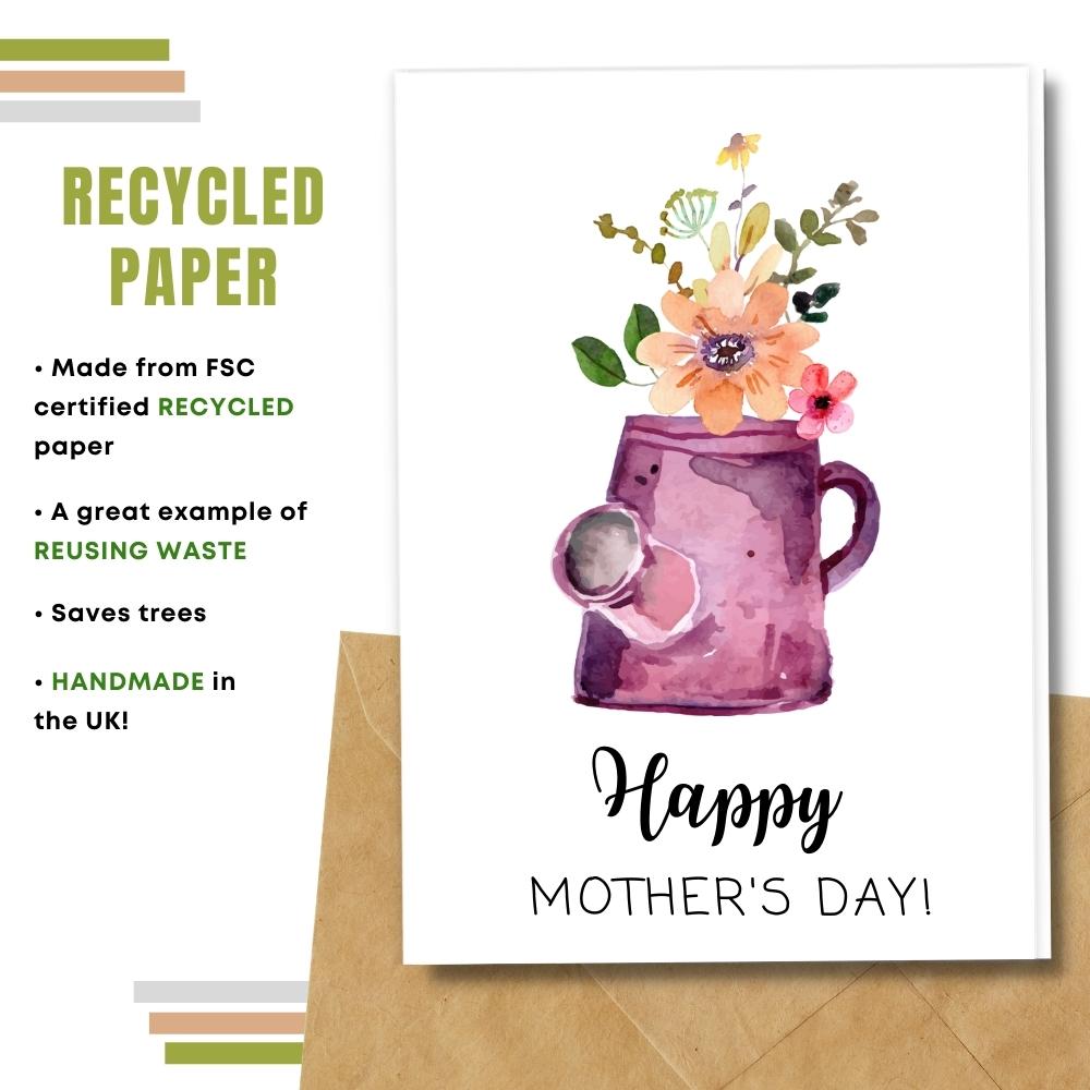 mother&#39;s day card made with 100% recycled paper
