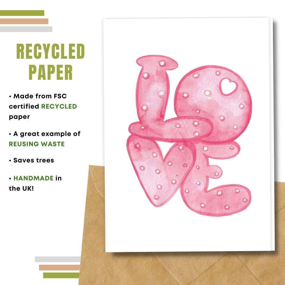 greeting card made with 100% recycled paper