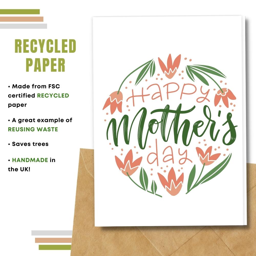 mother&#39;s day made with 100% recycled paper