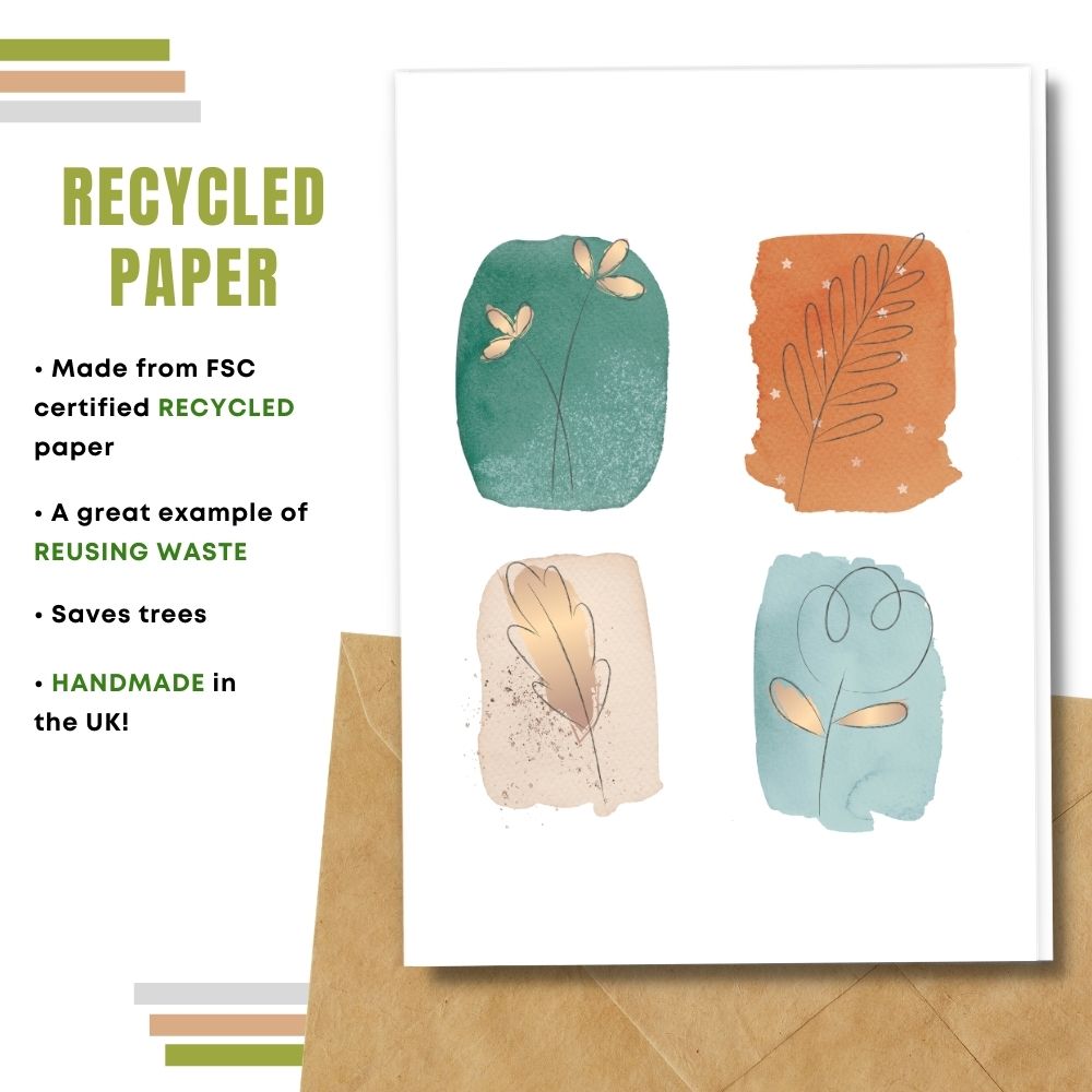 greeting card made with 100% recycled paper