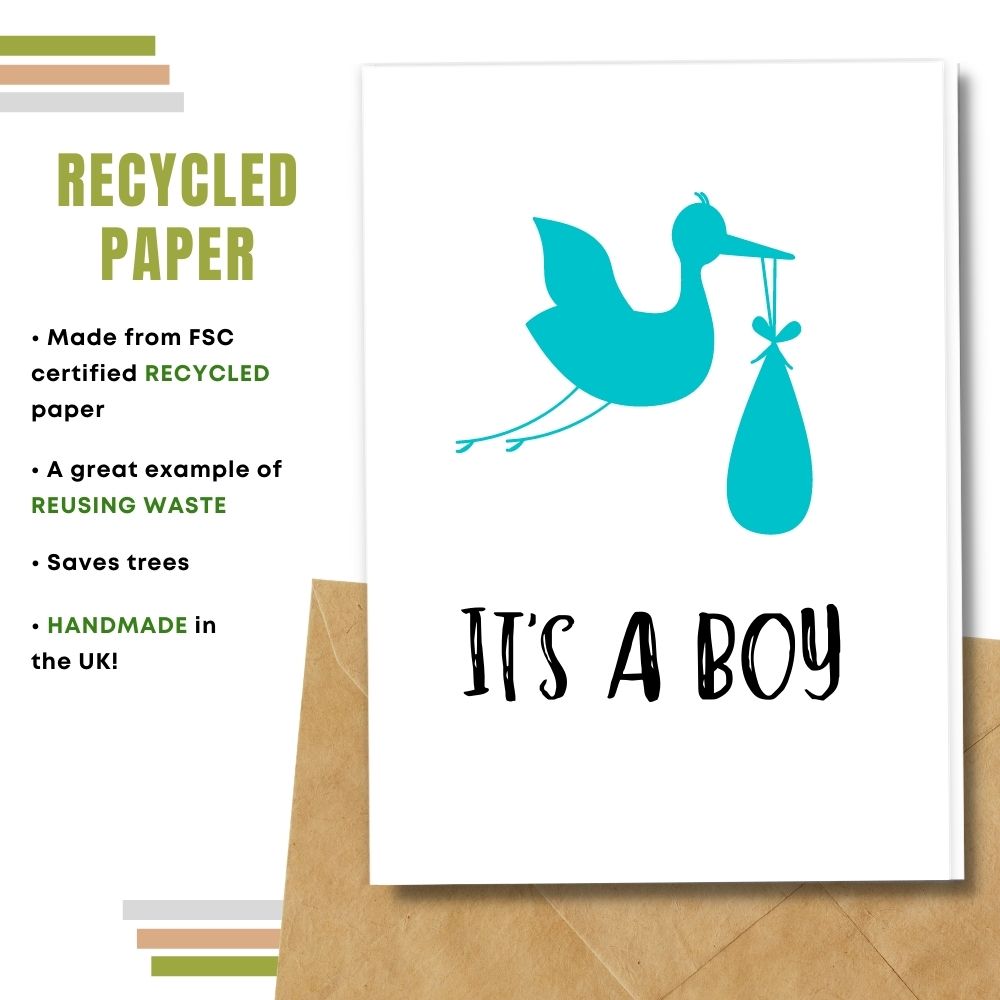 greeting card made with 100% recycled paper