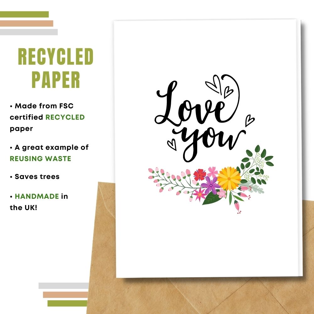 greeting card made with 100% recycled paper