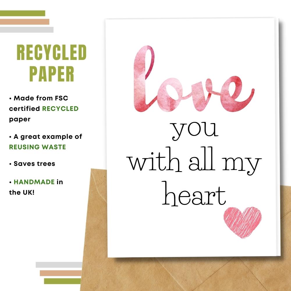 greeting card made with 100% recycled paper