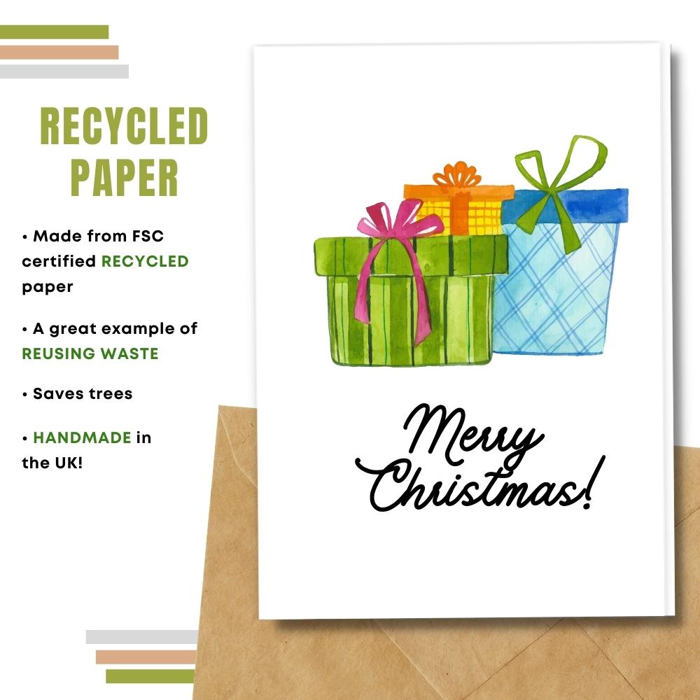 Christmas card made with 100% recycled paper