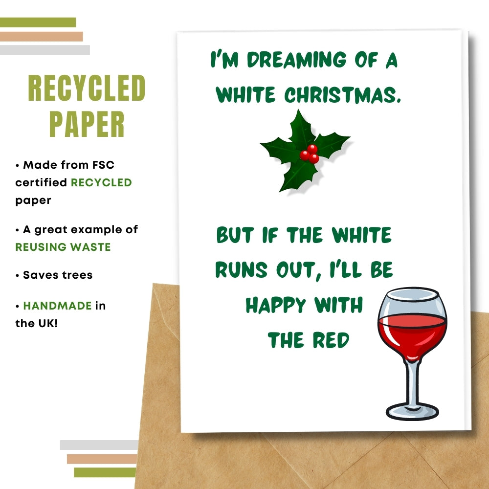christmas card made with 100% recycled paper