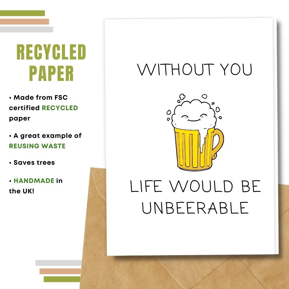 greeting card made with 100% recycled paper