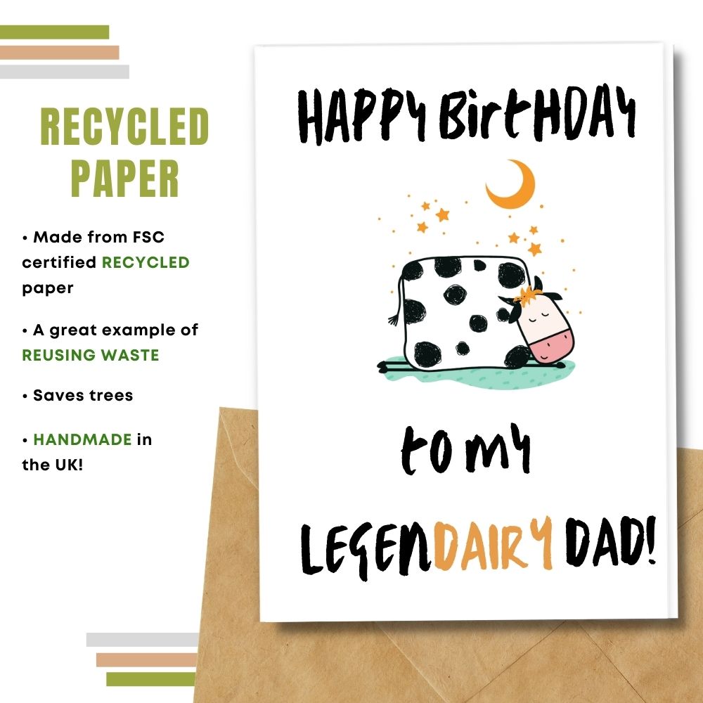 handmade birthday card made with 100% recycled paper