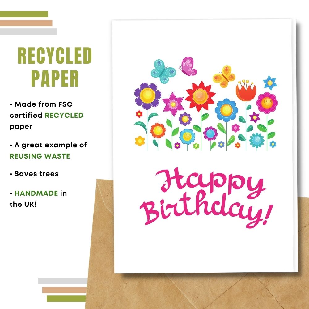 Eco Friendly Happy Birthday Card, Spring Wishes