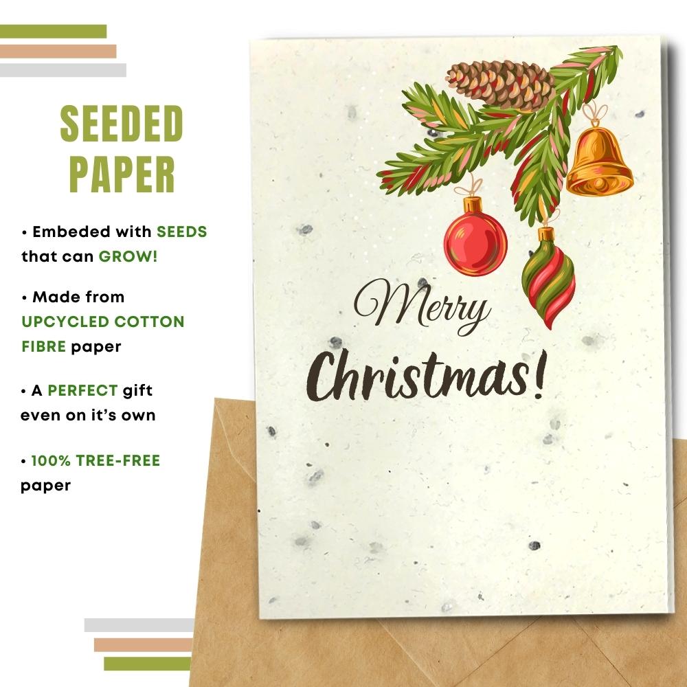 Christmas card made with seeded paper