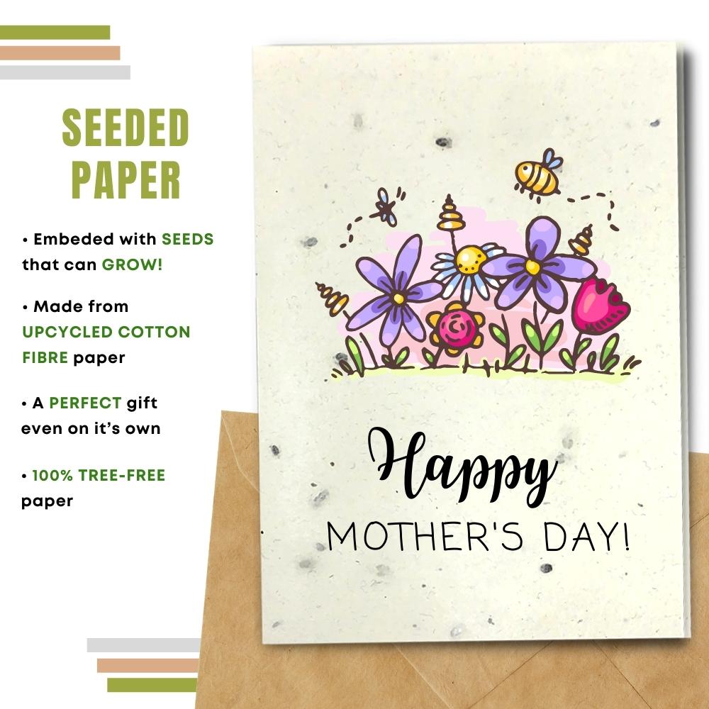 Eco Friendly Handmade Mother's Day Cards - Flowers and Bees