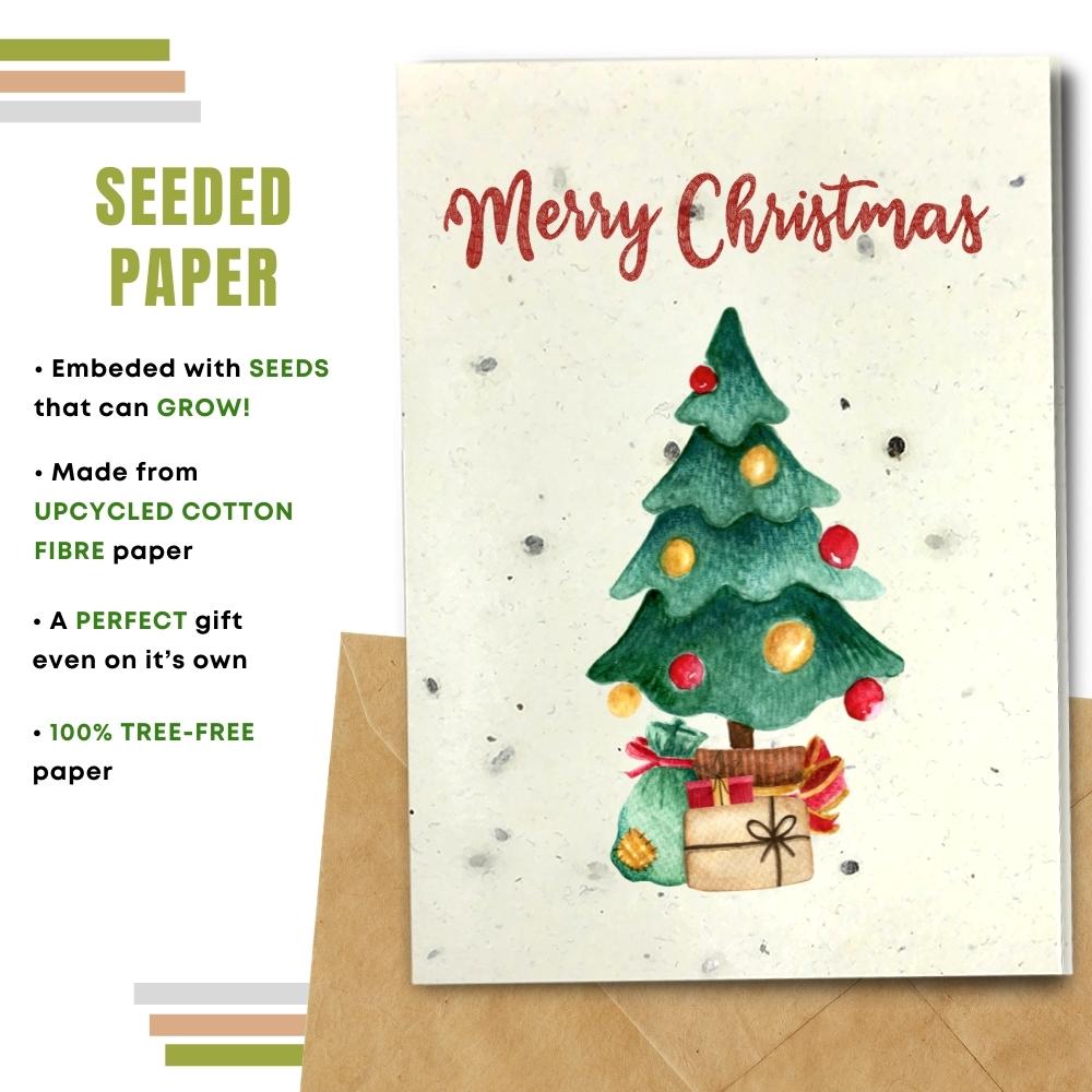 Christmas card made with seeded paper