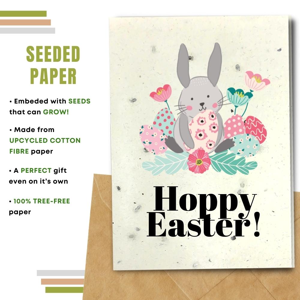 handmade easter card made with seeded paper