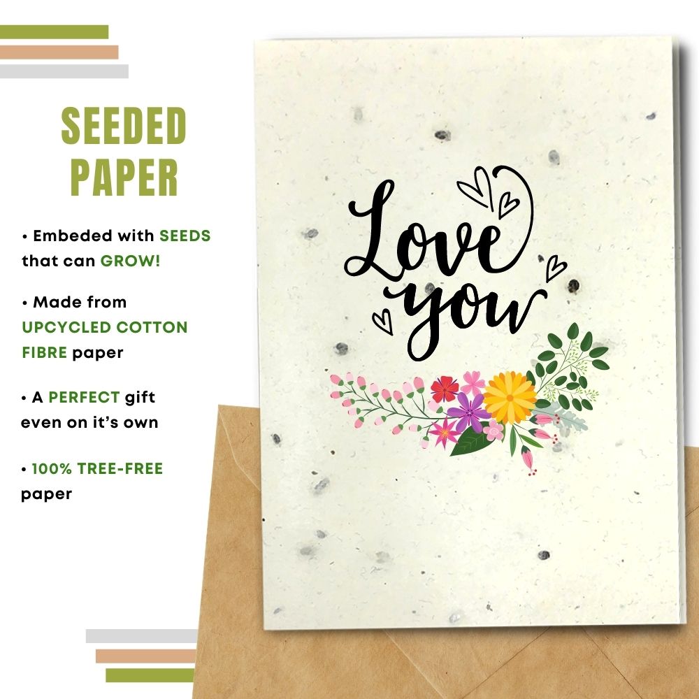 greeting card made with seeded paper