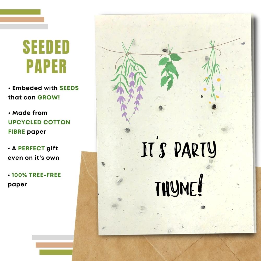 Eco Friendly Greeting Card, Party Thyme
