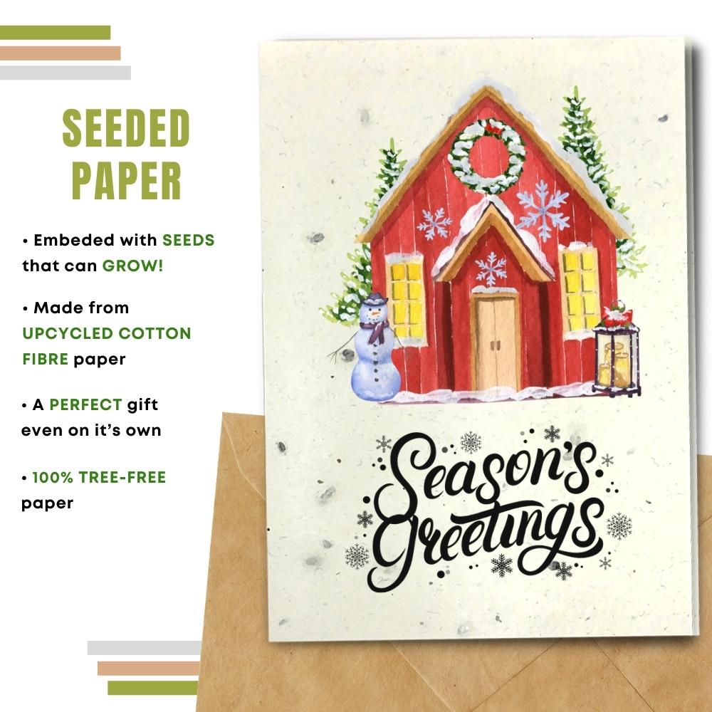 Christmas card made with seeded paper