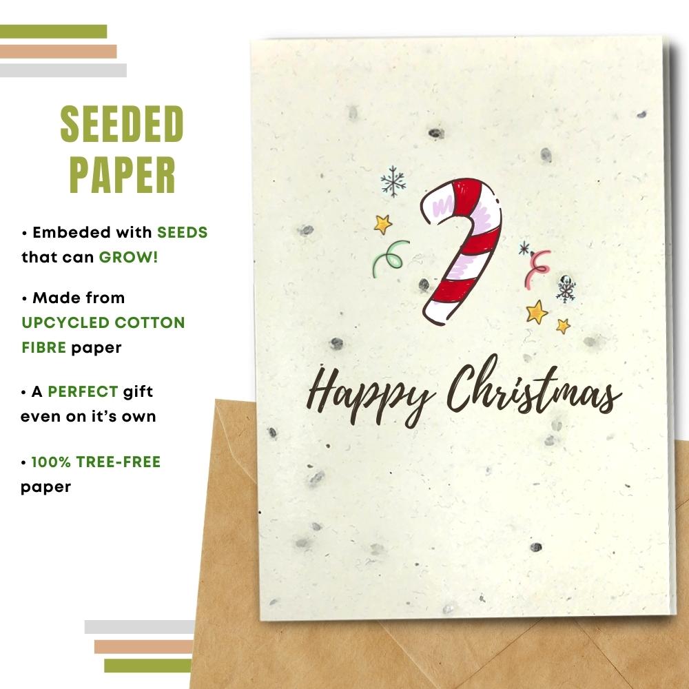 Christmas card made with seeded paper