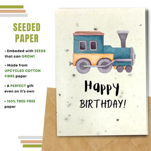 Personalised Birthday Card With a Train Paper Cut Steam 