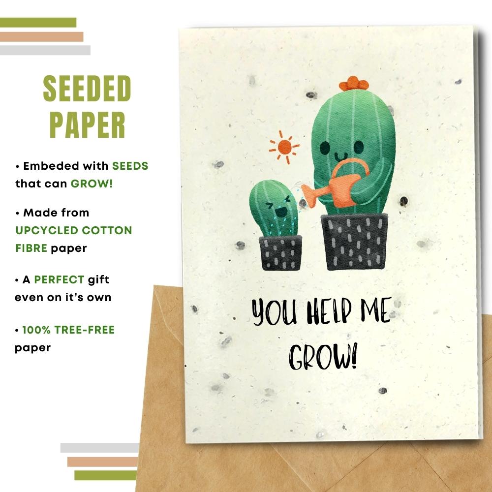 greeting card made with seeded paper