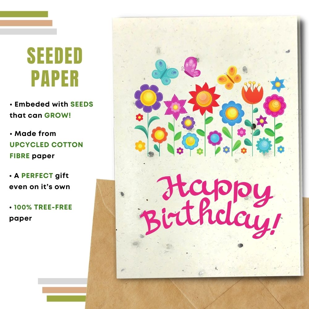 Eco Friendly Happy Birthday Card, Spring Wishes