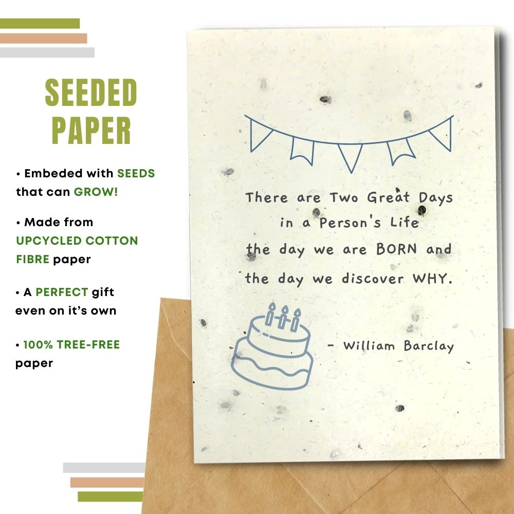 handmade birthday card made with seeded paper