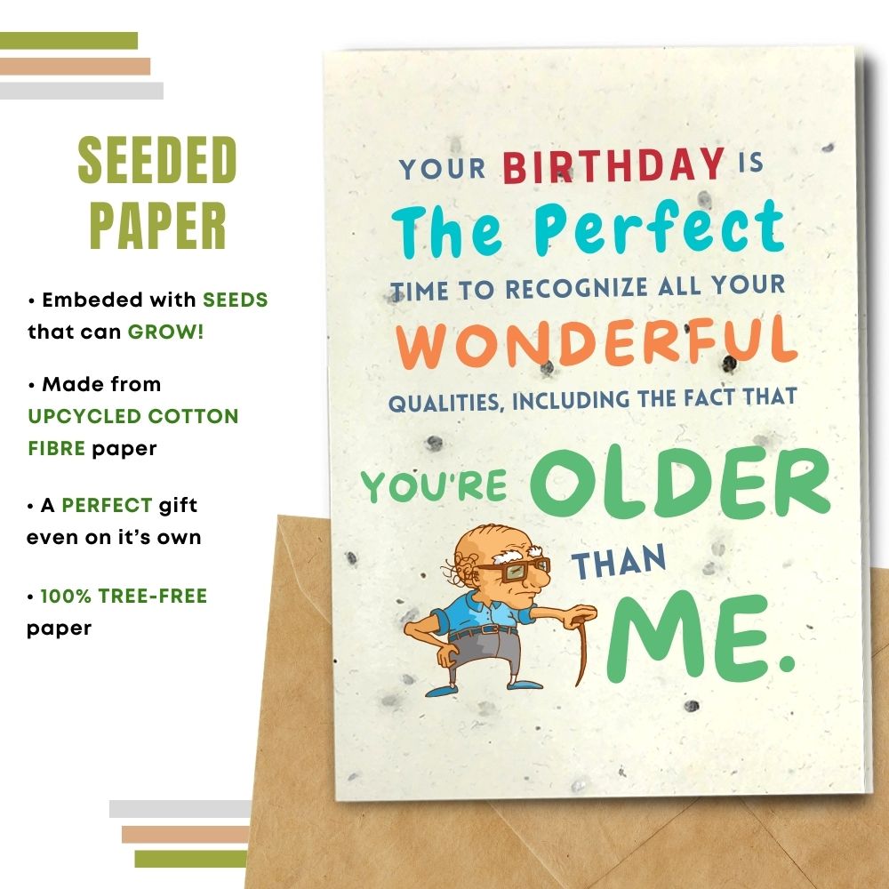 handmade birthday card made with seeded paper