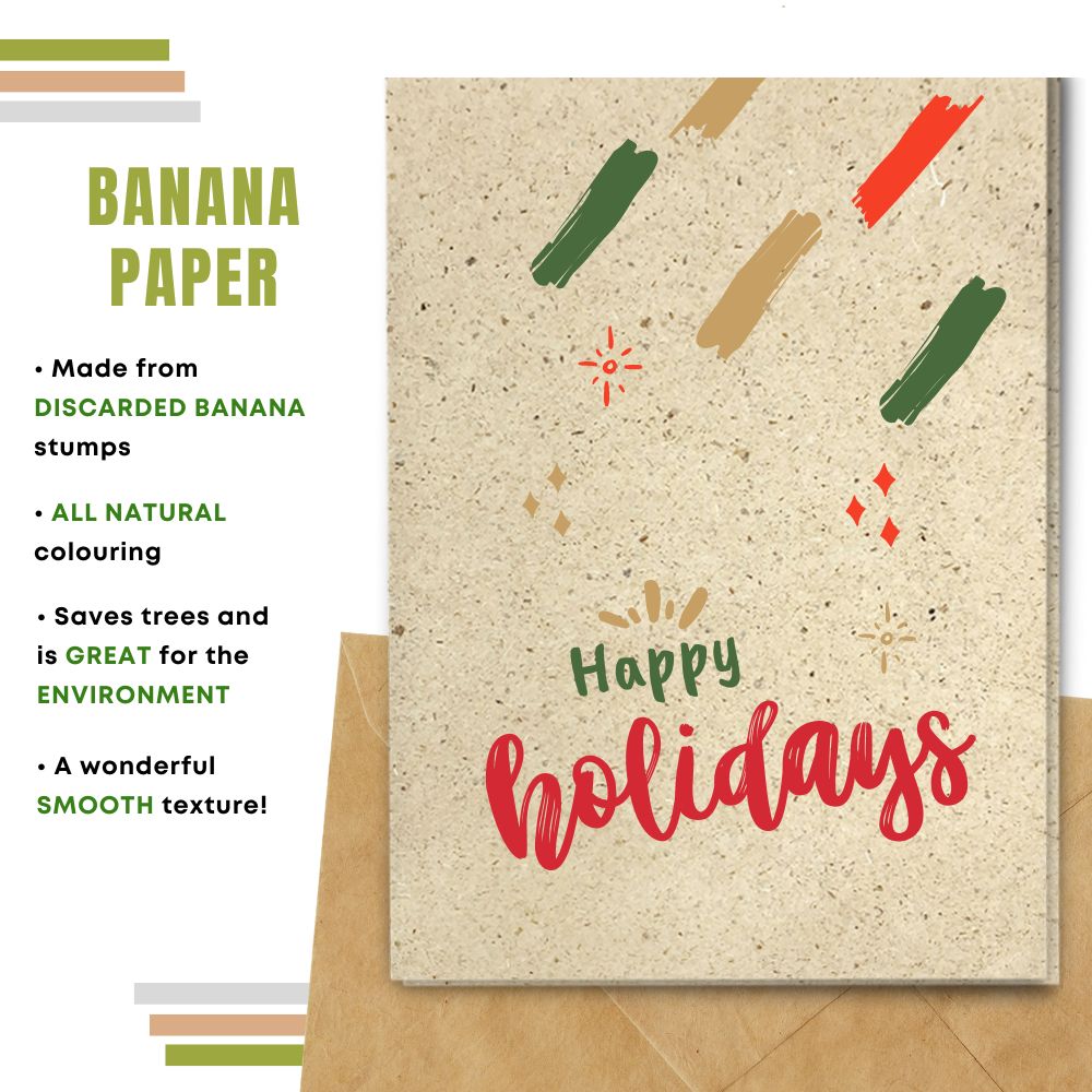 Christmas card made with banana paper