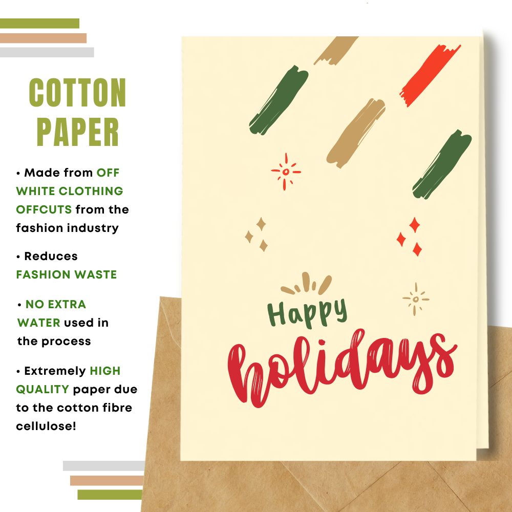 Christmas card made with cotton pulp