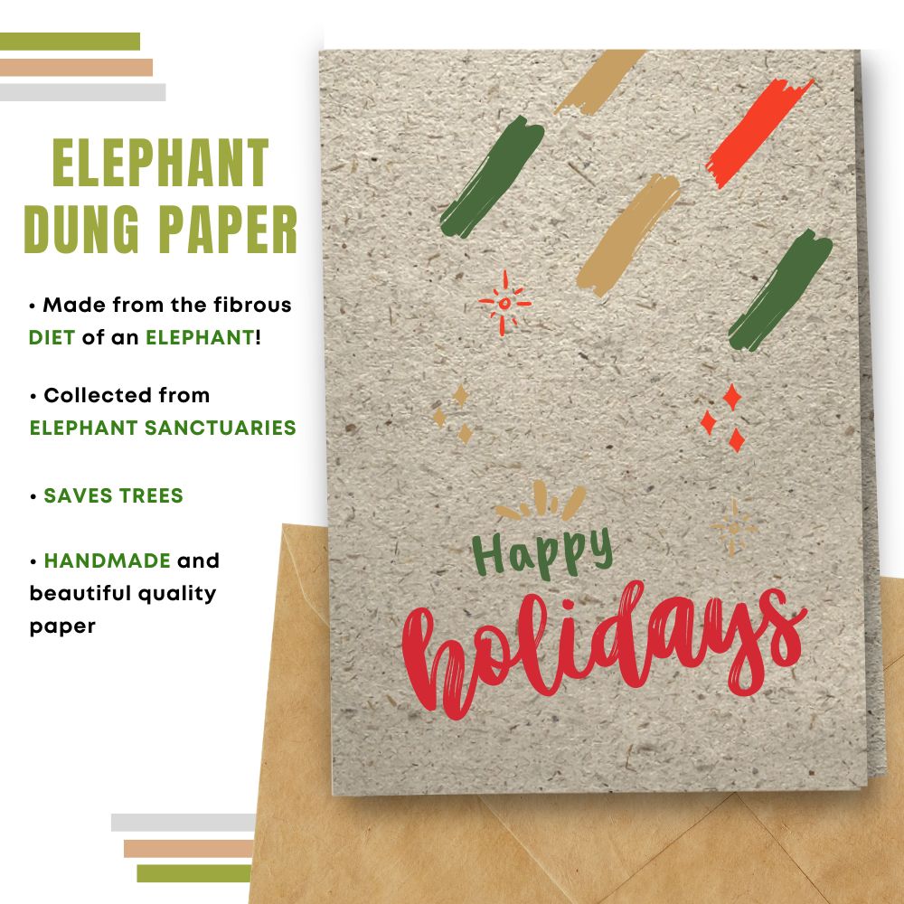 Christmas card made with elephant poo
