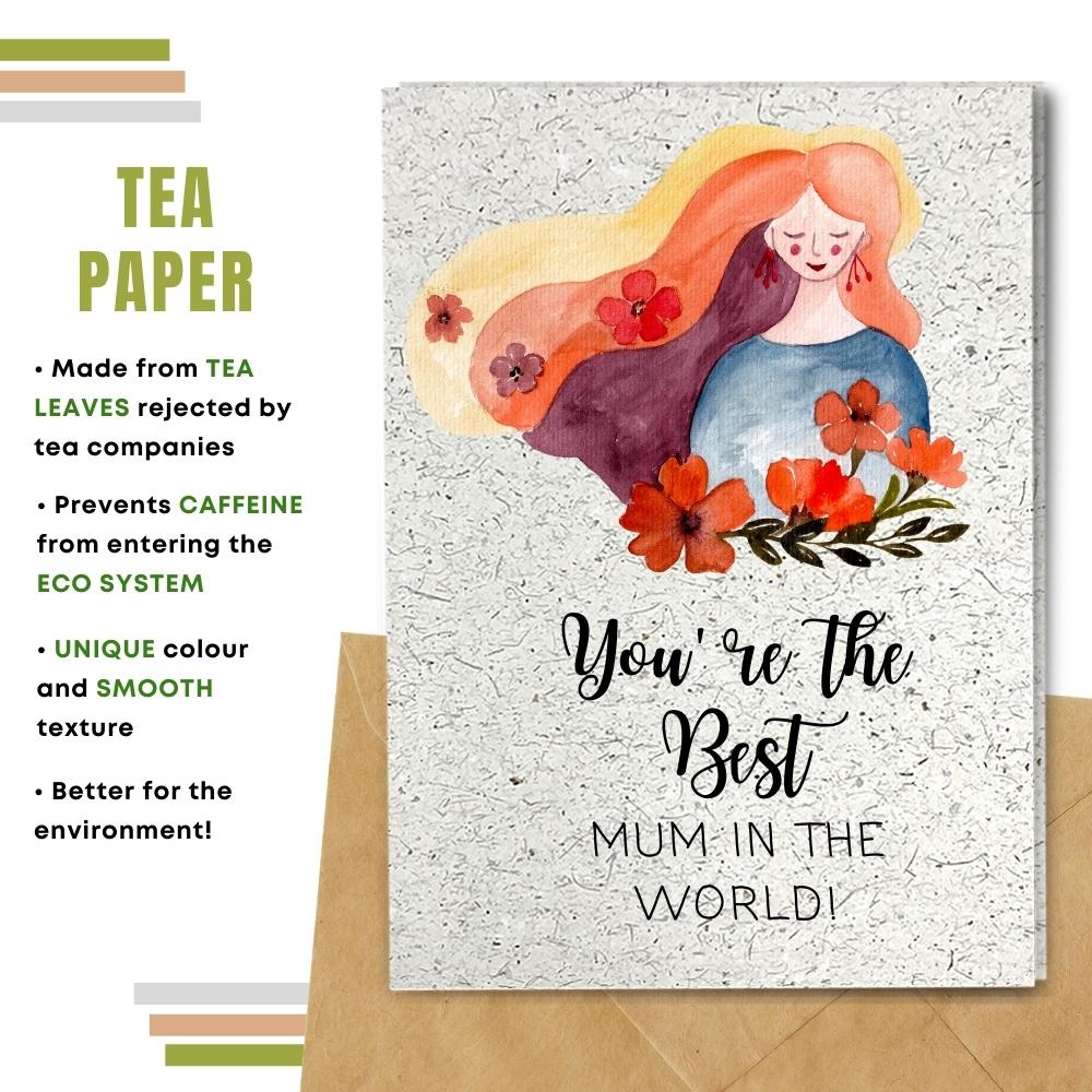 mother&#39;s day card made with tea paper