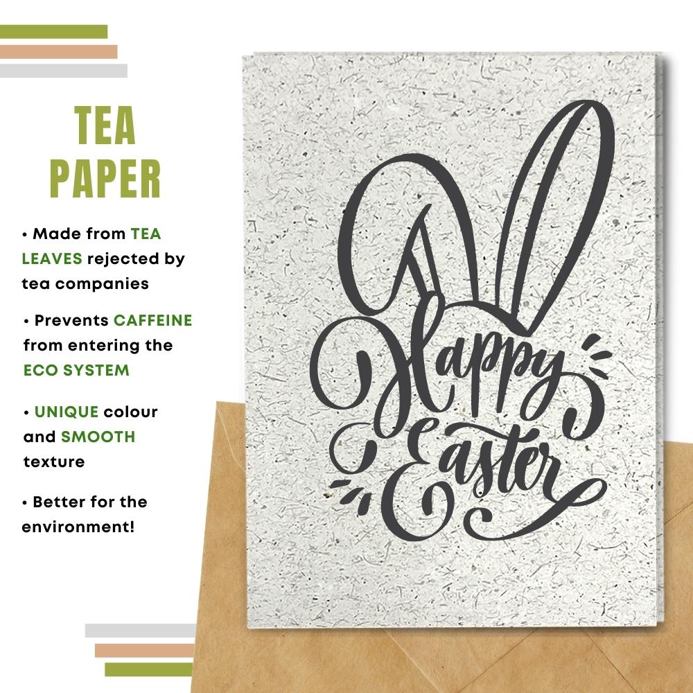 handmade easter card made with tea paper
