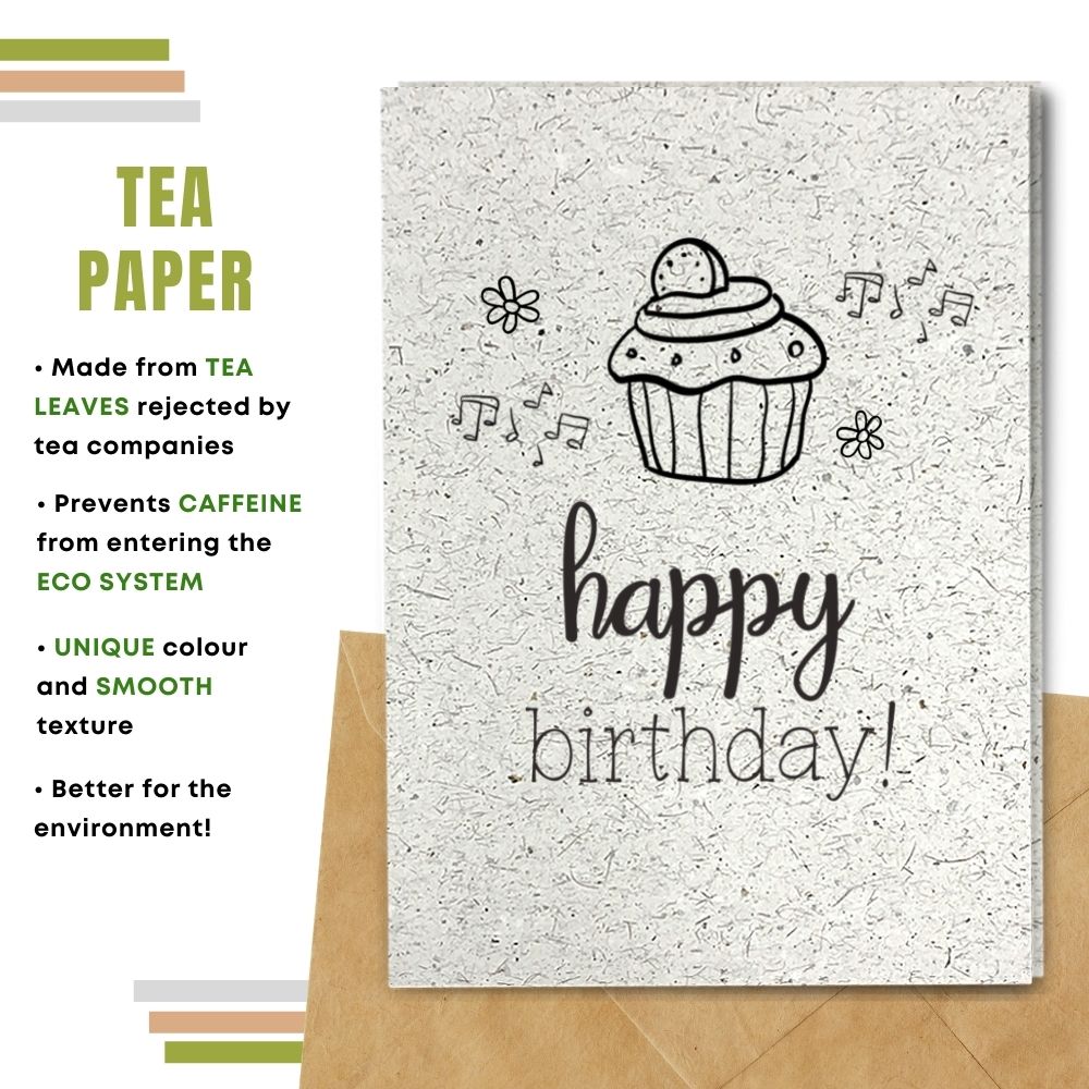 greeting card made with tea paper