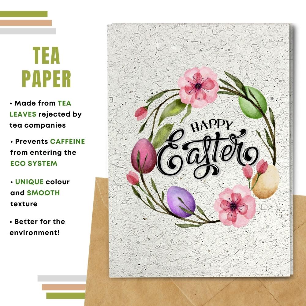 handmade easter card made with tea paper