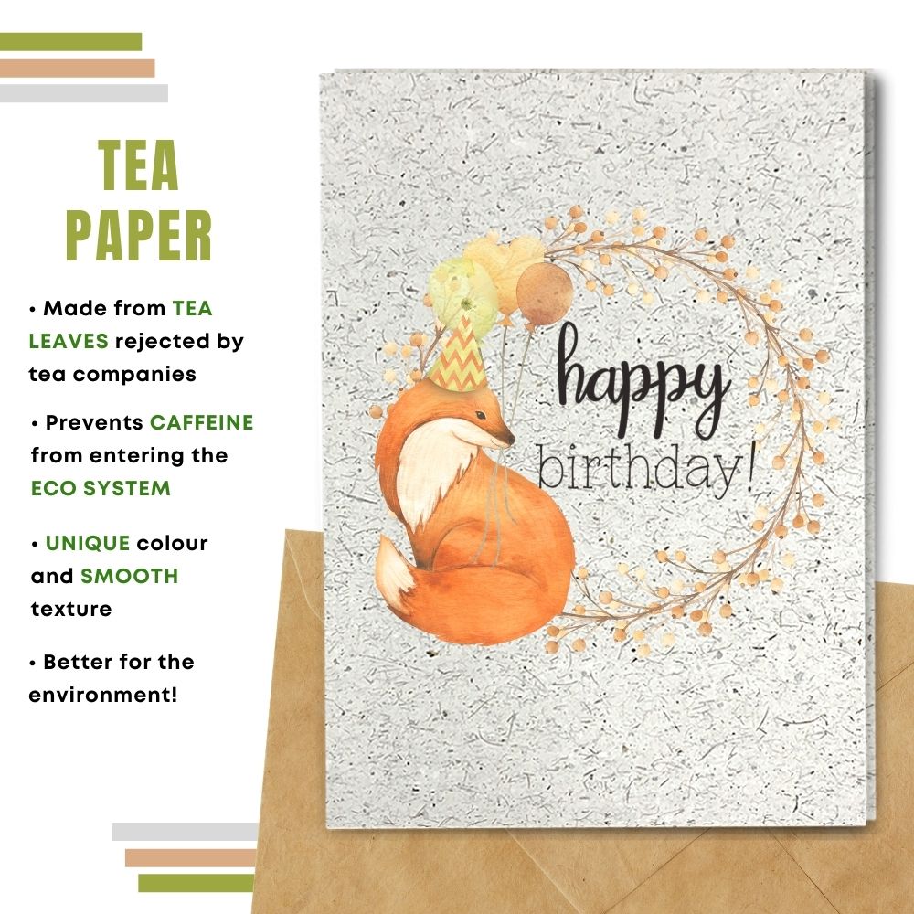 greeting card made with tea paper