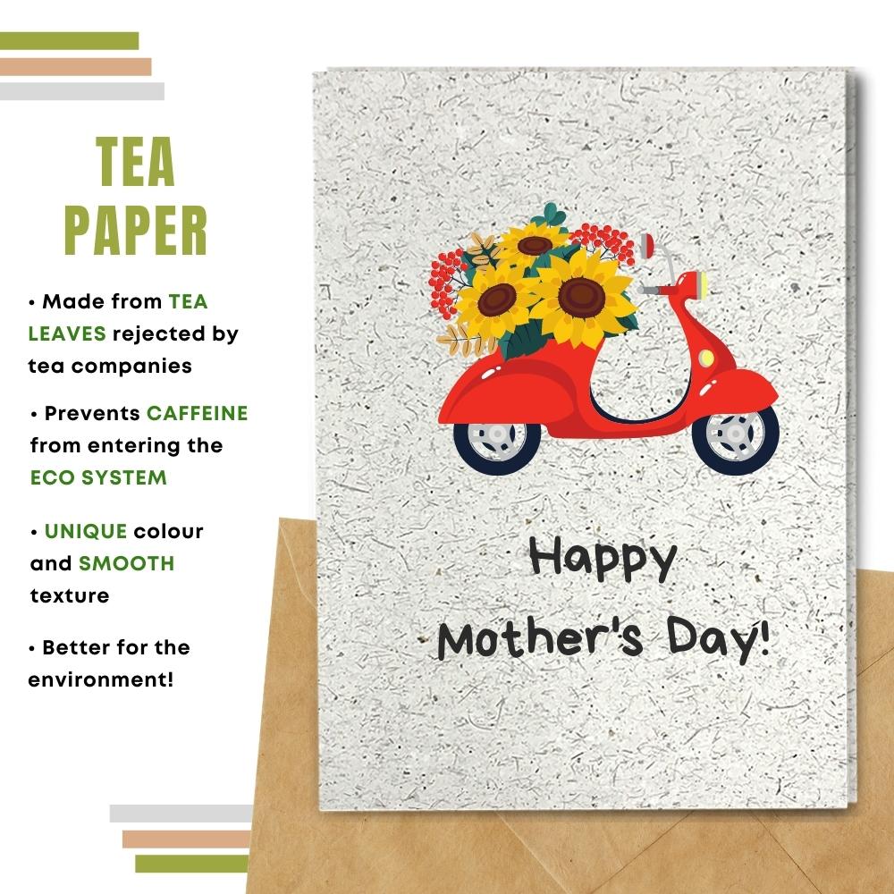 mother&#39;s day card made with tea paper