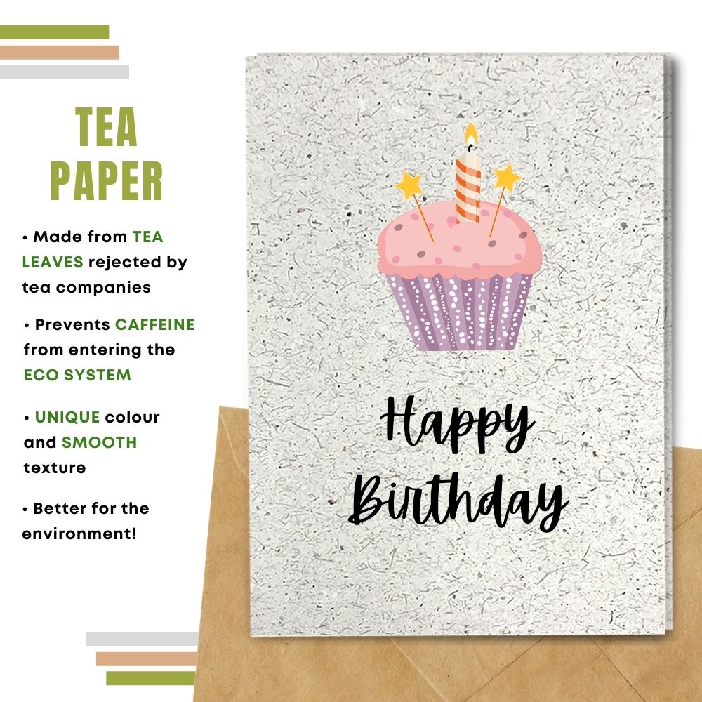 greeting card made with tea paper