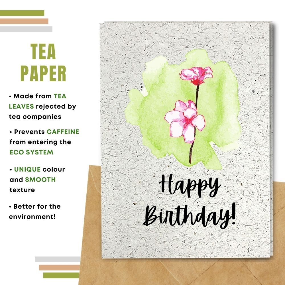 greeting card made with tea paper