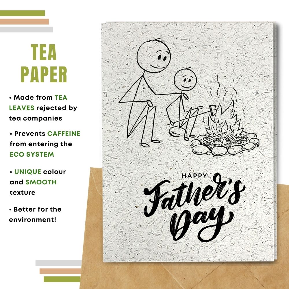 Handmade Father&#39;s day card made with tea paper