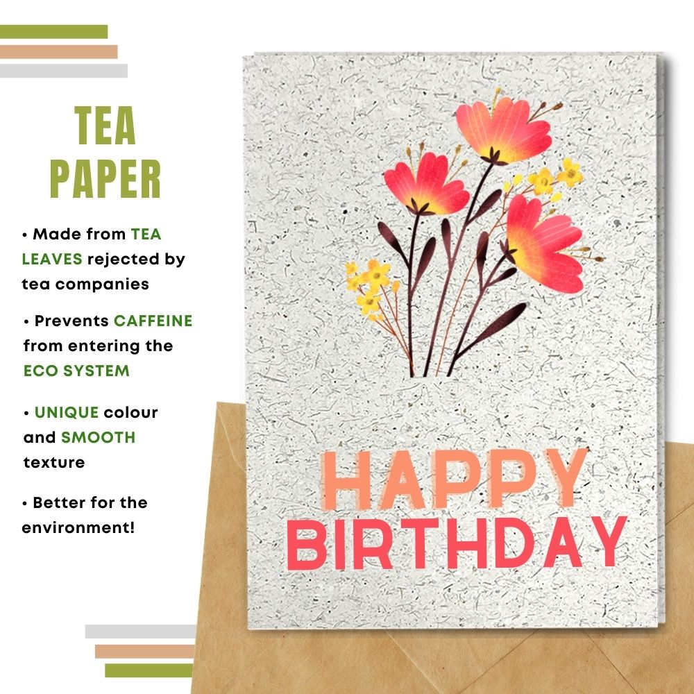 handmade birthday card made with coconut husk