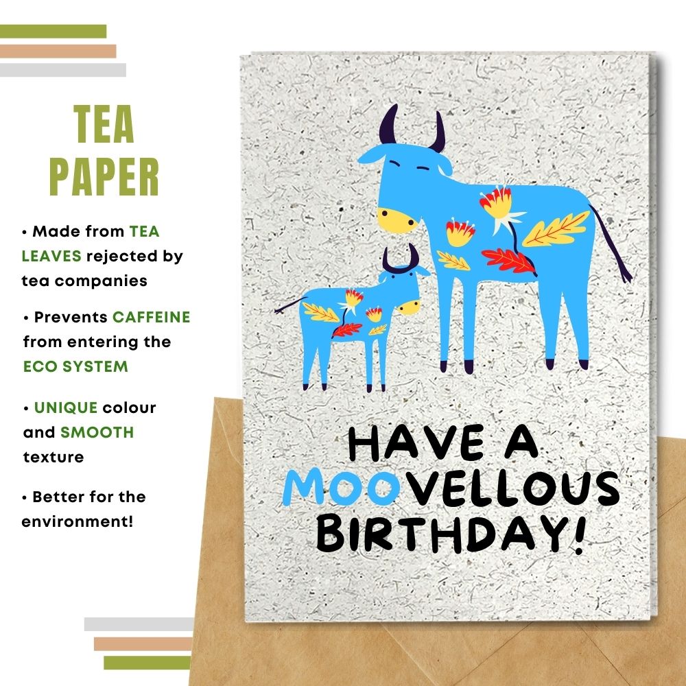 handmade birthday card made with tea paper