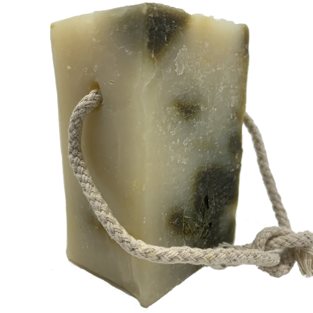 Tea Tree And Spirulina Soap On A Rope, Extra Large Soap, Vegan Soap
