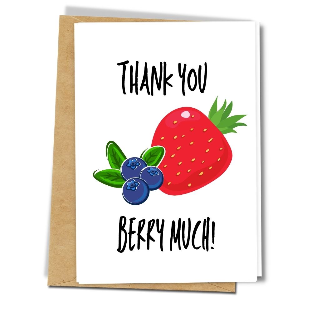 thank you berry much card, berries design handmade cards