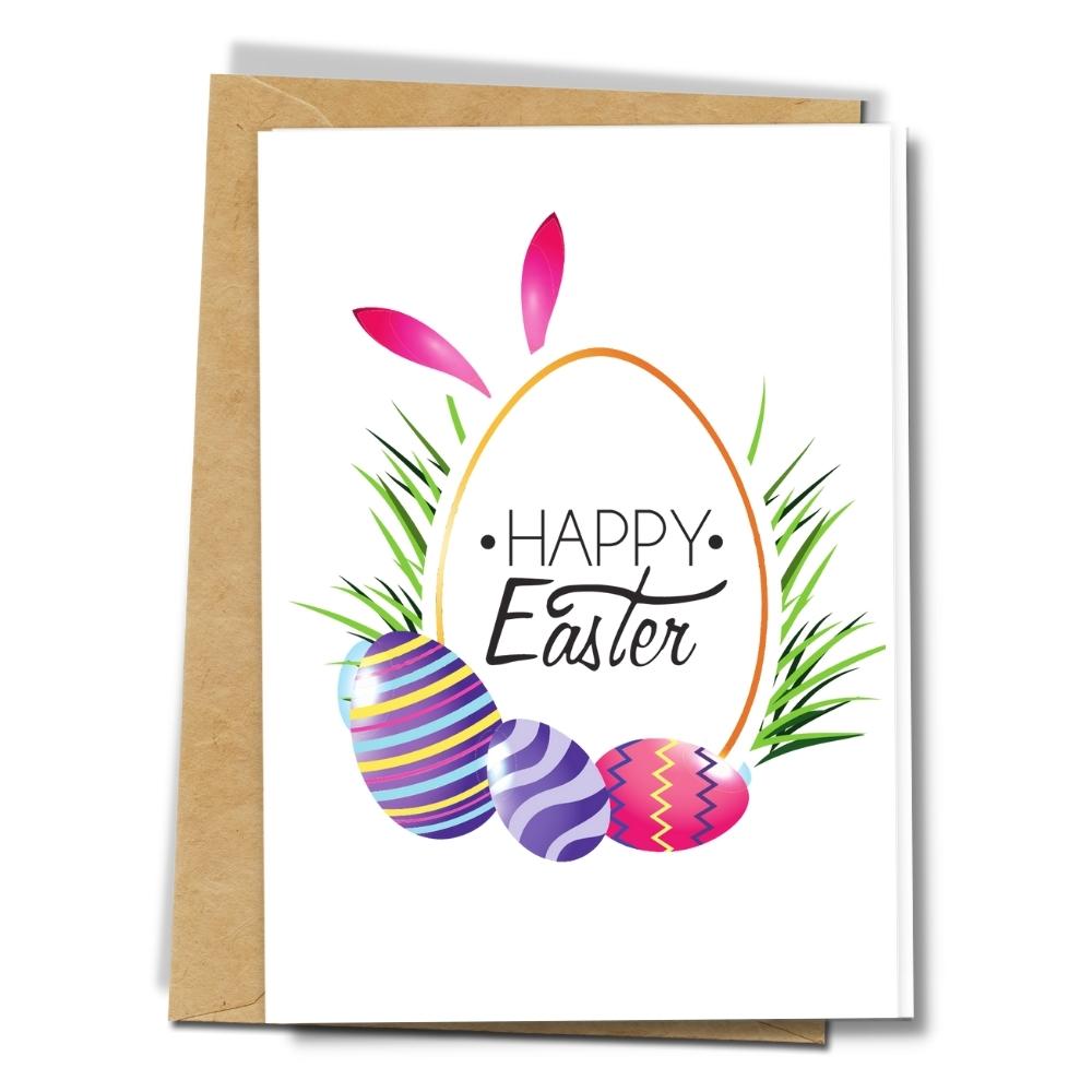 Handmade Happy Easter Day Greeting Cards, Eggs and Ears