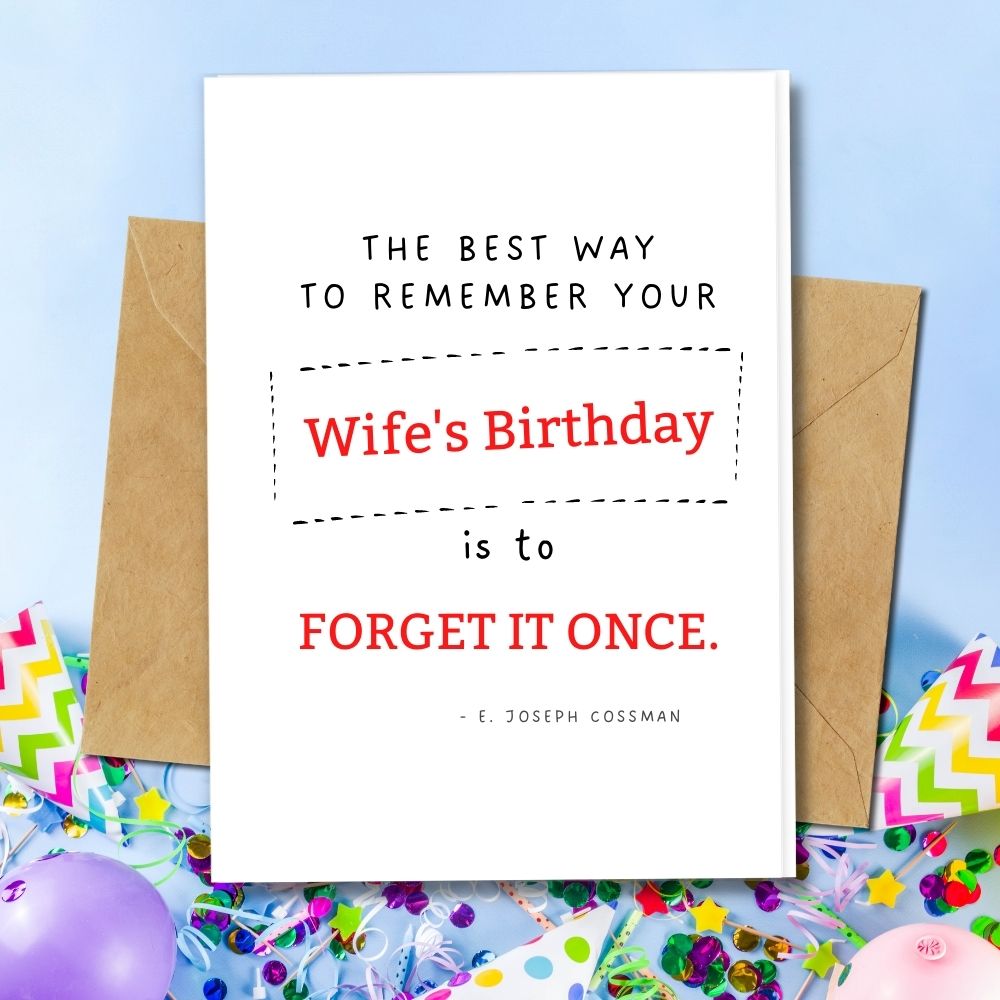a cute birthday cards with a wife's birthday quote