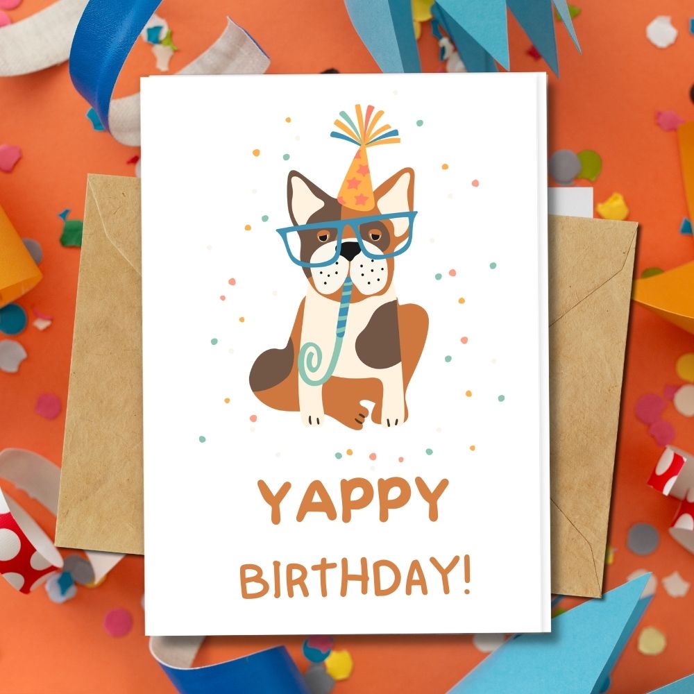 handmade birthday cards with a cute dog and funny card made of eco friendly cards