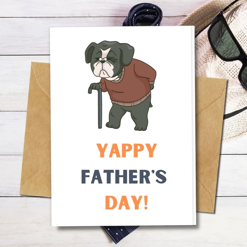 handmade fathers day with a grandpa dog greeting you a yappy fathers day