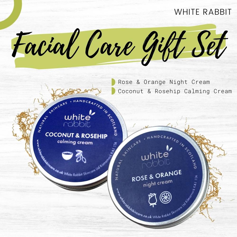 Facial Care Gift Set: Rose & Orange Night Cream and Coconut & Rosehip Calming Cream