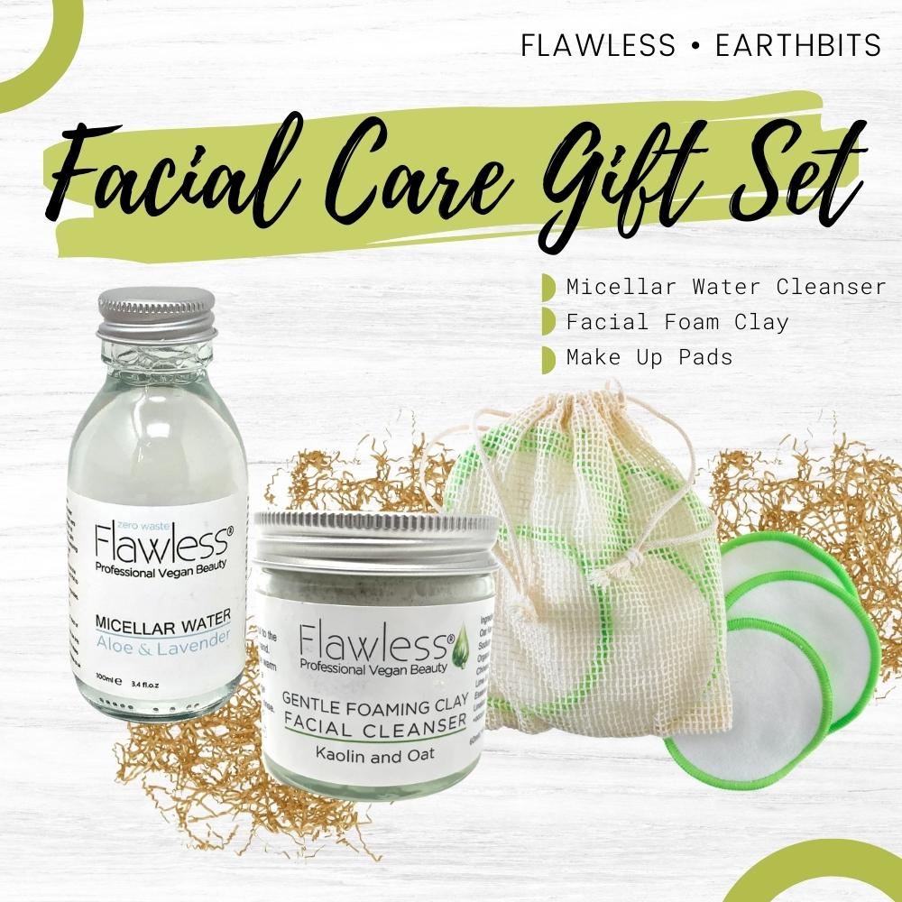 Facial Care Micellar Water Cleanser, Facial Foam Clay &amp; Make Up Pads Bundle Gift Set