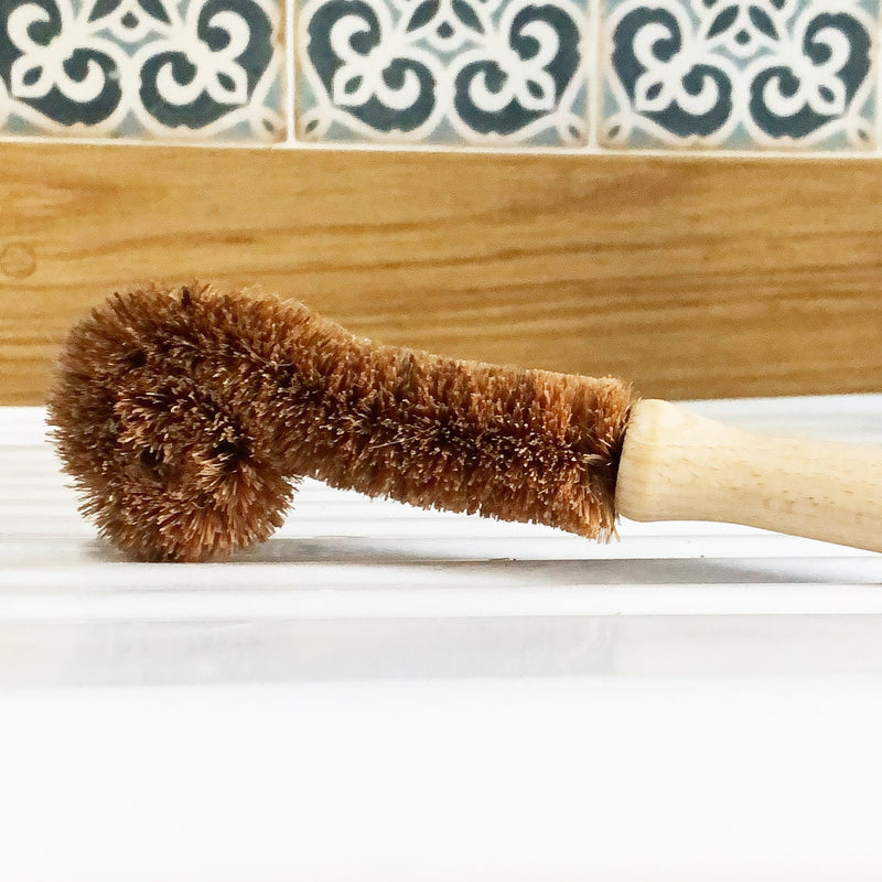 Coir brush long handle dishwashing brush – Eco Style Corner